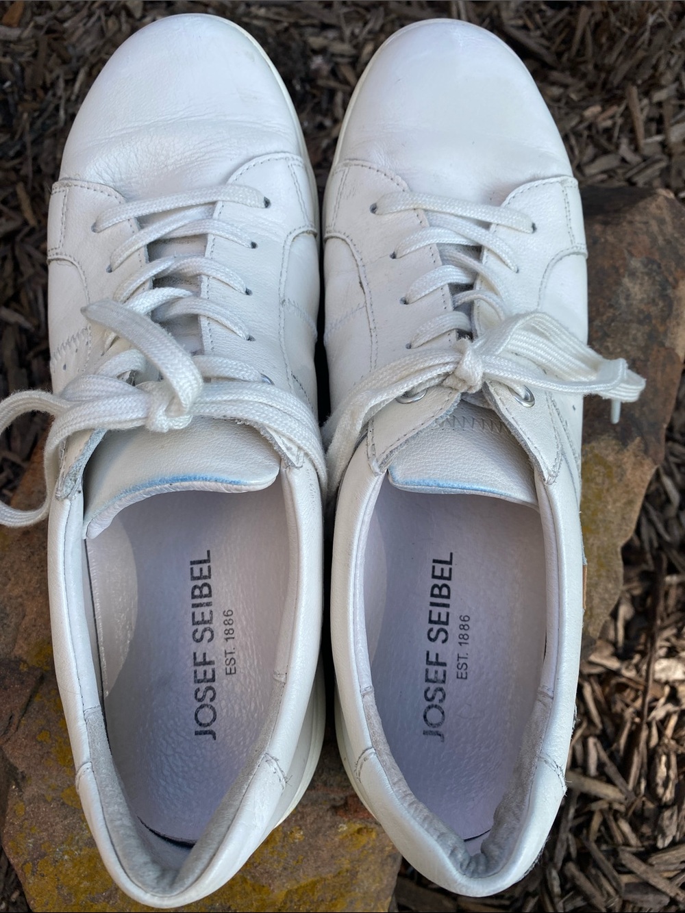 Josef Seibel Caren 01 White Leather Lace-Up Sneakers Size 41EU / 10-10.5 US - Picture 10 of 16